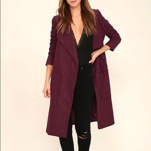 Lulu’s Travel the Globe Burgundy Coat (M)